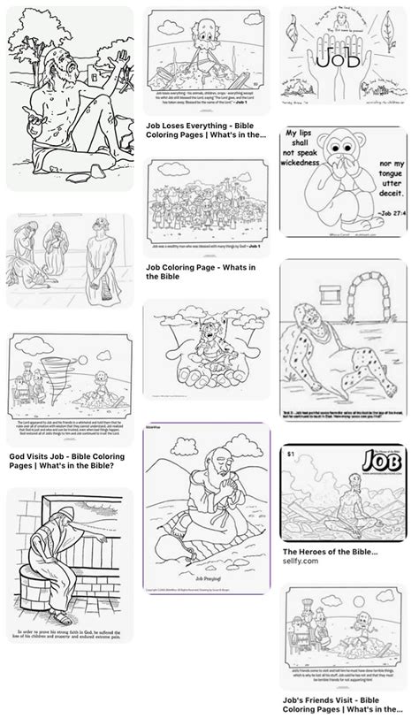 Job Was Tested By God Old Testament Coloring Pages Bible Printables | My XXX Hot Girl