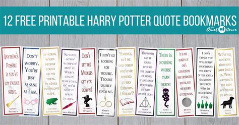 12 Free Printable Harry Potter Quote Bookmarks ⋆ The Quiet Grove