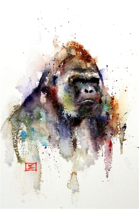 GORILLA Watercolor Print Gorilla Art Gorilla Painting by - Etsy