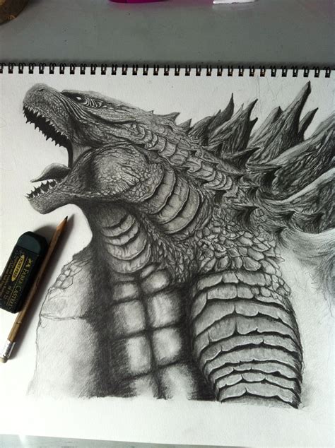 Godzilla Pencil Drawing - bestpencildrawing