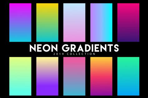 neon colors are featured on the cover of neon gradients collection ...