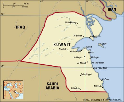 nice Map of Kuwait | Kuwait, Map, Britannica