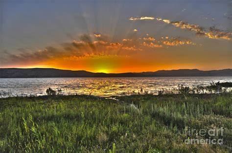 Sea of Galilee sunset Photograph by Judith Katz - Fine Art America