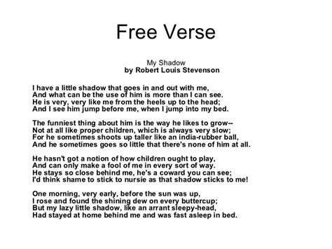 Examples of free verse Poems