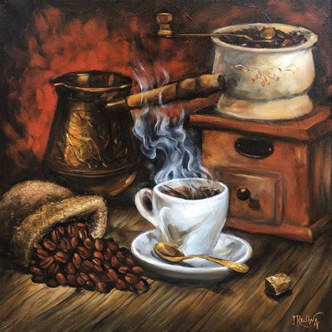 Coffee invitation Painting by Irina Redine | Saatchi Art