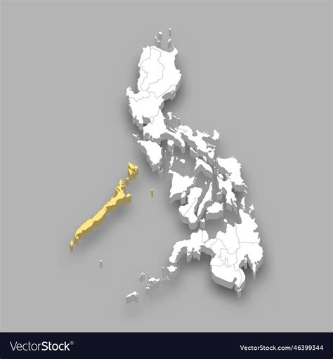 Palawan region location within philippines map Vector Image