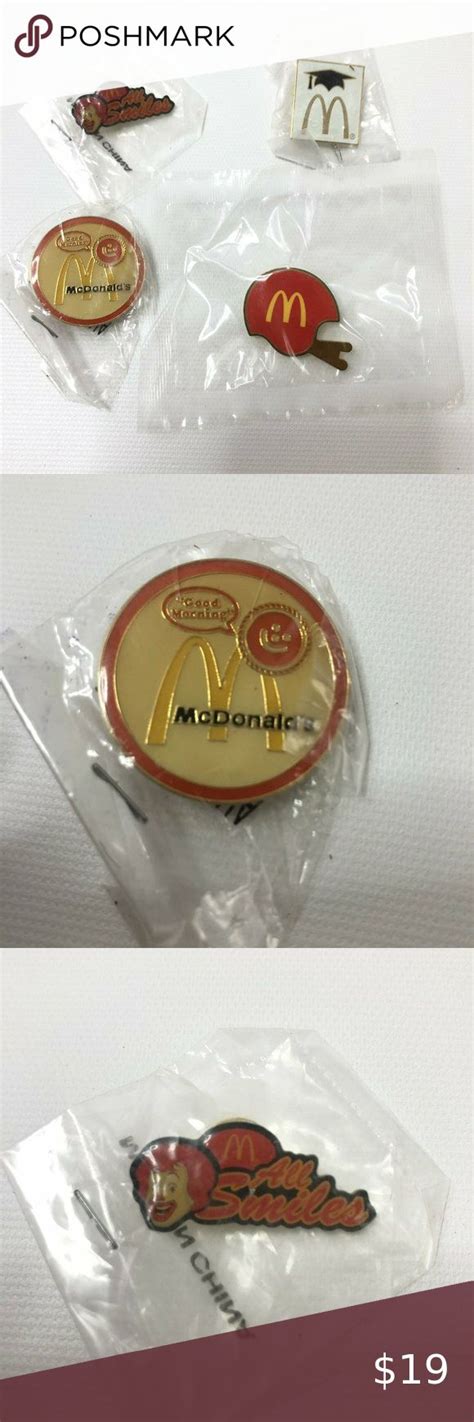 Set Of 4 Collectible McDonalds Pinback Lapel Pins | Lapel pins, Pinback, Mcdonalds