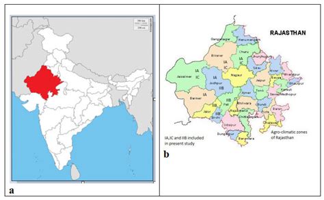 a Map of India showing the State Rajasthan. b Agroclimatic Zones of... | Download Scientific Diagram