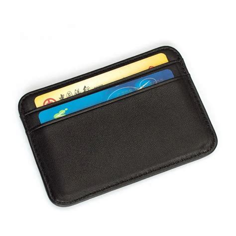 Super Slim Soft 100% Sheepskin Genuine Leather Credit Card Holder Card Wallet Organizer Men ...