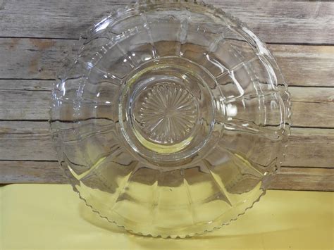 Vintage Punch Bowl, Indiana Glass, Colonial Punch Bowl, Clear Scalloped ...