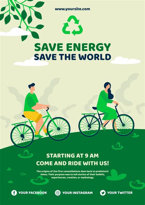 Personalize for free this Hand-drawn Save The World Ecology Poster template