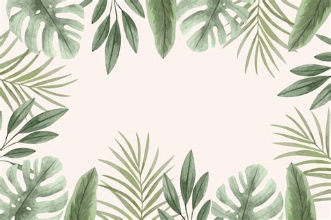 Free Vector | Watercolor tropical leaves background