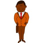 Vector clip art of the kid and the banker | Free SVG