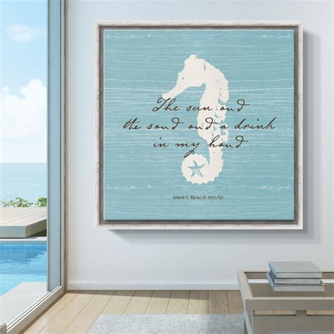 Custom Seahorse Beach Canvas Wall Art Inspirational Beach Wall Art Large Canvas Art for Beach ...