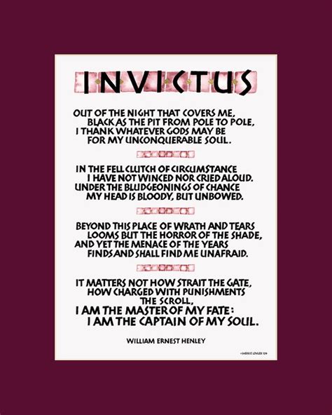 Invictus Poem, 8x10 Invictus Print, I Am the Master of My Fate ...