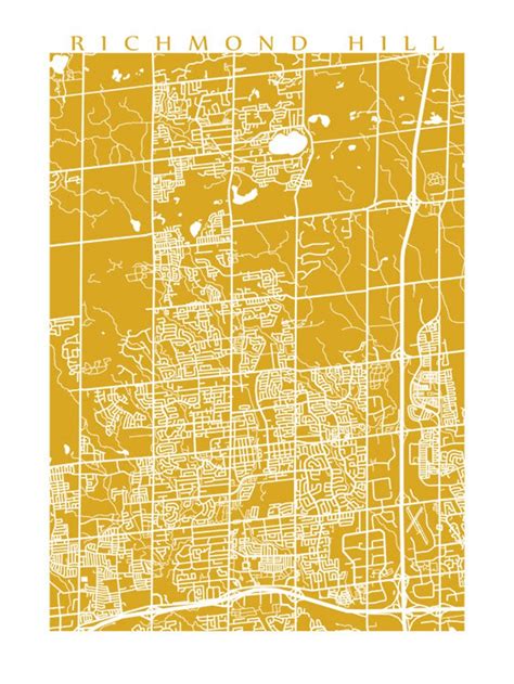 Richmond Hill Map Print Ontario Canada Art Poster | Etsy