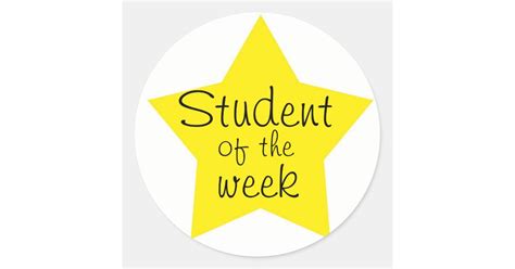 Customizable Student Of The Week Classic Round Sticker | Zazzle