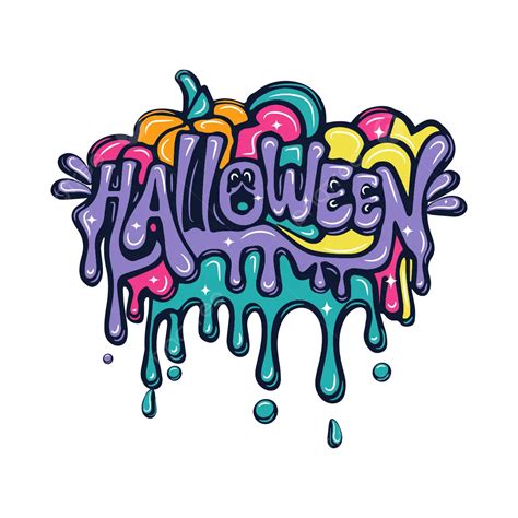 Happy Halloween Graffiti Lettering Typography Art Vector, Happy, Halloween, Graffiti PNG and ...