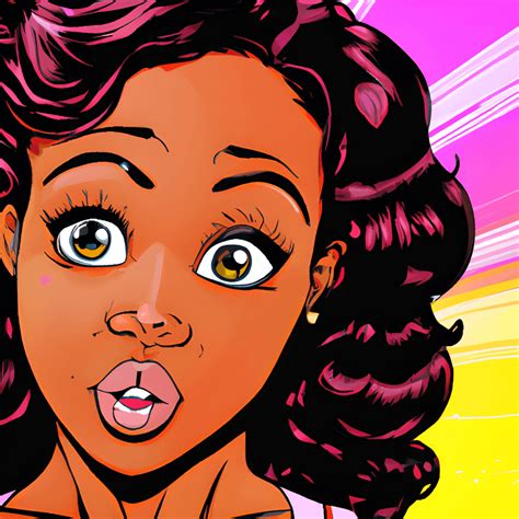 Beautiful African American Girl Disney Princess Pop Art Style Cartoon ...