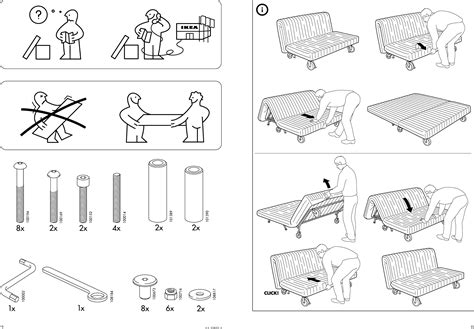 Ikea Ps Sofa Bed Frame Assembly Instruction