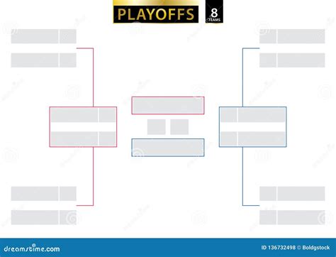 8 Team Single Elimination Bracket. Tournament Bracket for Playoffs on ...