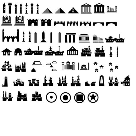 Map Symbols Photoshop Brushes: Castles etc. by jatna on DeviantArt