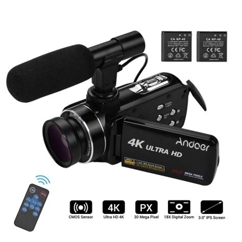 Andoer 4K Ultra HD Handheld DV Professional Digital Video Camera CMOS Sensor Camcorder with 0 ...