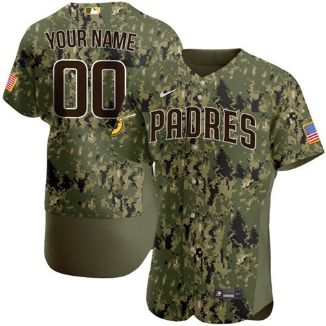 San Diego Padres Camouflage Custom Jersey - All Stitched - Nebdecor