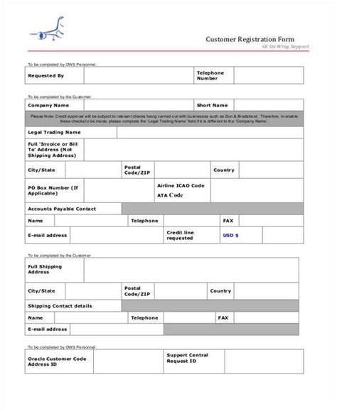 FREE 12+ Customer Registration Form Samples, PDF, MS Word, Google Docs, Excel