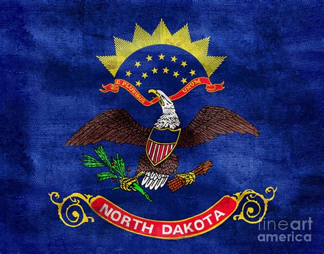 Vintage North Dakota Flag Photograph by Jon Neidert