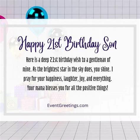 21st Birthday Wishes For A Son