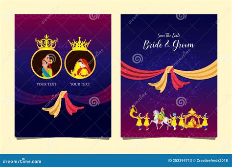 Beautiful and Creative Wedding Invitation Design Set Stock Vector - Illustration of decoration ...