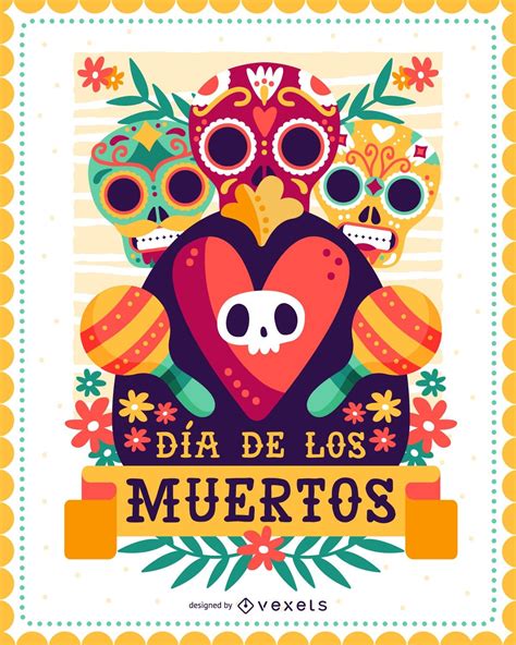 Dia De Los Muertos Wall Poster Vector Download