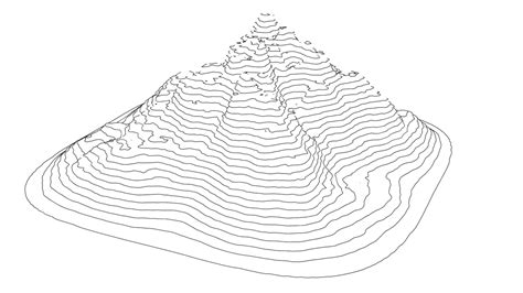 Mountain Range Formed By Curving Lines Black White Latitude Vector, Black, White, Latitude PNG ...
