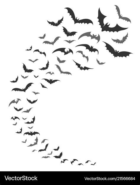 Bats swarm silhouette Royalty Free Vector Image