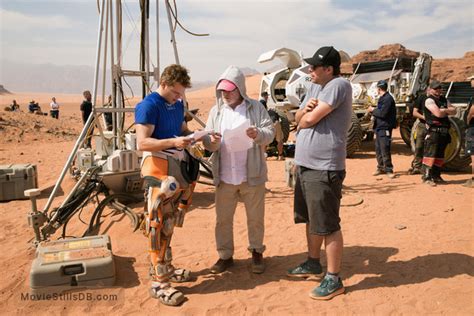 The Martian - Behind the scenes photo of Ridley Scott & Matt Damon