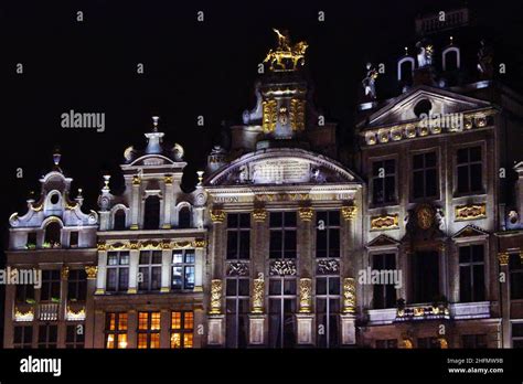 Brussels city centre by night Stock Photo - Alamy