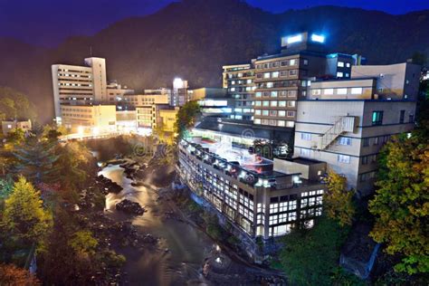 Hot Spring Resort Town in Hokkaido, Japan Stock Photo - Image of small, springs: 32014088