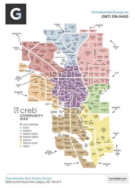 Community map in Calgary - Chamberlain Real Estate Group