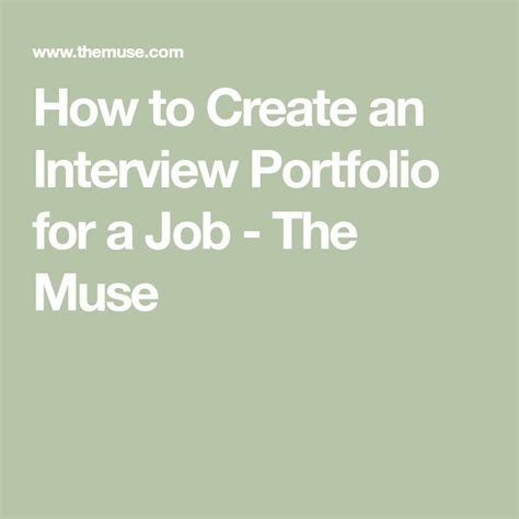 How to Create an Interview Portfolio for a Job | Interview portfolio, Interview portfolio ideas ...