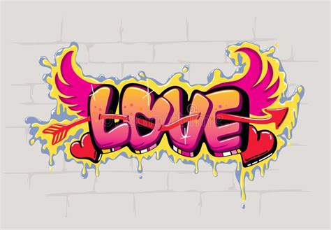 LOVE graffiti design. Love sign graffiti illustration on wall to ...