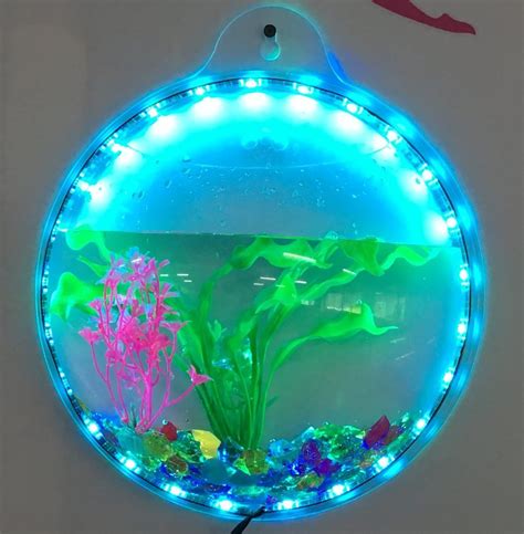 Wall Fish Tank Acrylic Wall Aquarium 1 Gallon Fish Bowl 11.5 Inch - Wall Mounted Fish Bowl and ...