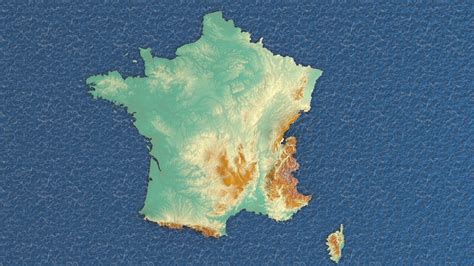 3d map France with relief 5k 3D model | CGTrader