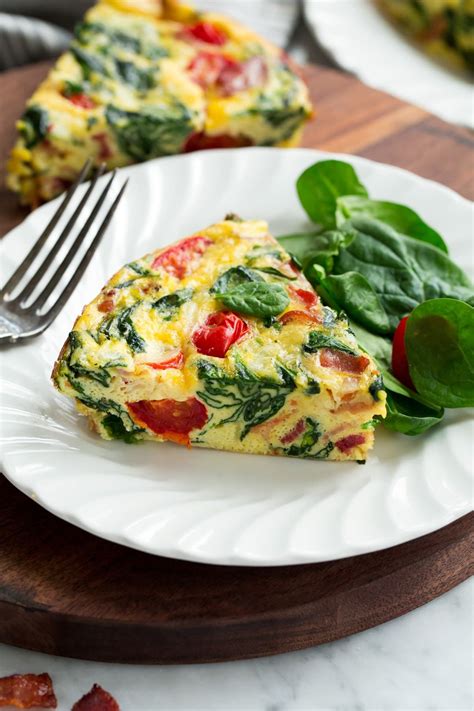 Frittata (Bacon Spinach Tomato and Swiss) - Cooking Classy | Frittata ...