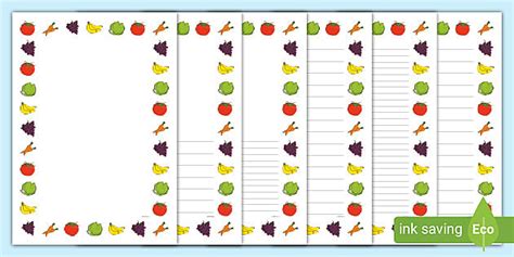 Fruit and Vegetable Themed Page Borders (Teacher-Made)