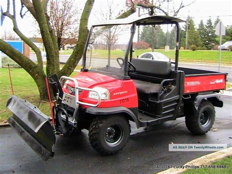 Kubota Rtv900 Diesel Utv Utility Vehicle 4x4 Snow Plow Power Dump 1718hrs