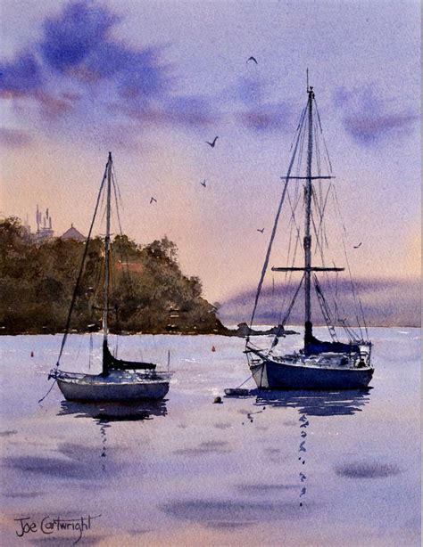 Watercolor Paintings Boats and the Sea Gallery: Seascapes