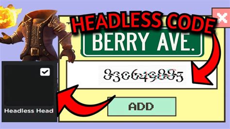 How To Get HEADLESS in Berry Avenue! (Headless Code Berry Avenue) *EASY ...