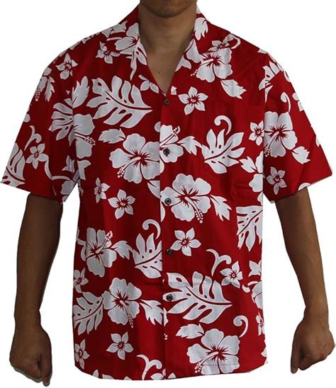 Alohawears Clothing Company Made in Hawaii! Men's Hibiscus Flower Classic Hawaiian Shirt ...