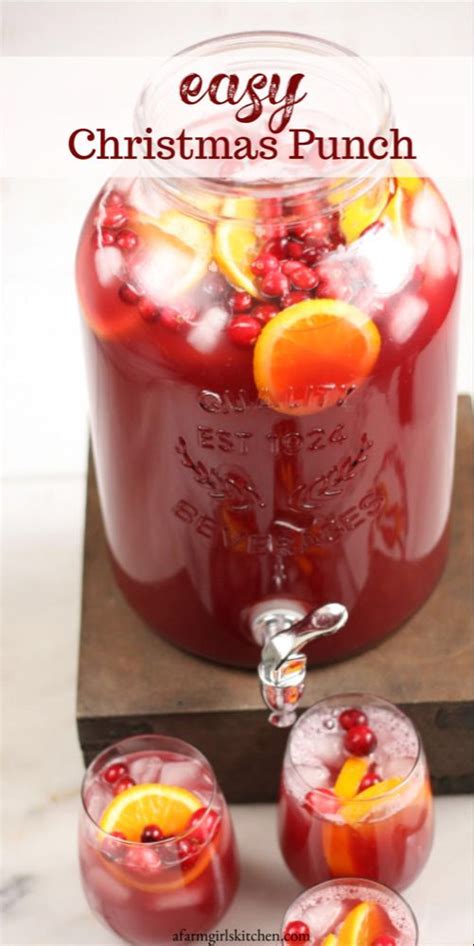 This delicious and easy to make Christmas Holiday Punch is made with cranberry juice… | Holiday ...